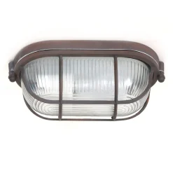 Deckenleuchten|Flurlampen*Steinhauer Deckenlampe Riffelglas Metall Braun L:21 cm Industrie