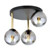 Deckenleuchten|Bürolampen*Emibig Deckenlampe rund Ø 40 cm E14 Schwarz Grau Gold Glas Metall