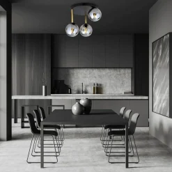 Deckenleuchten|Bürolampen*Emibig Deckenlampe rund Ø 40 cm E14 Schwarz Grau Gold Glas Metall