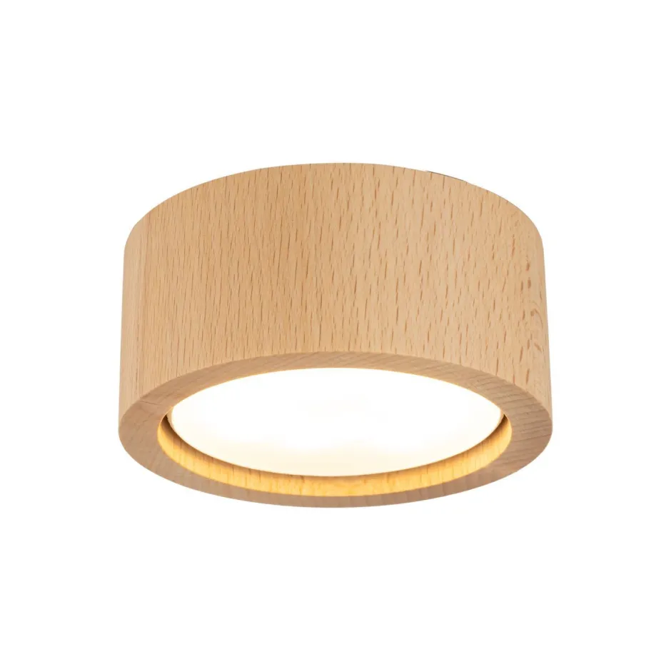 TK Lighting Deckenlampe rund Ø 9,5 cm H: 4,5 cm Aufputz GX53 Holz< Metall Lampen|Holzlampen
