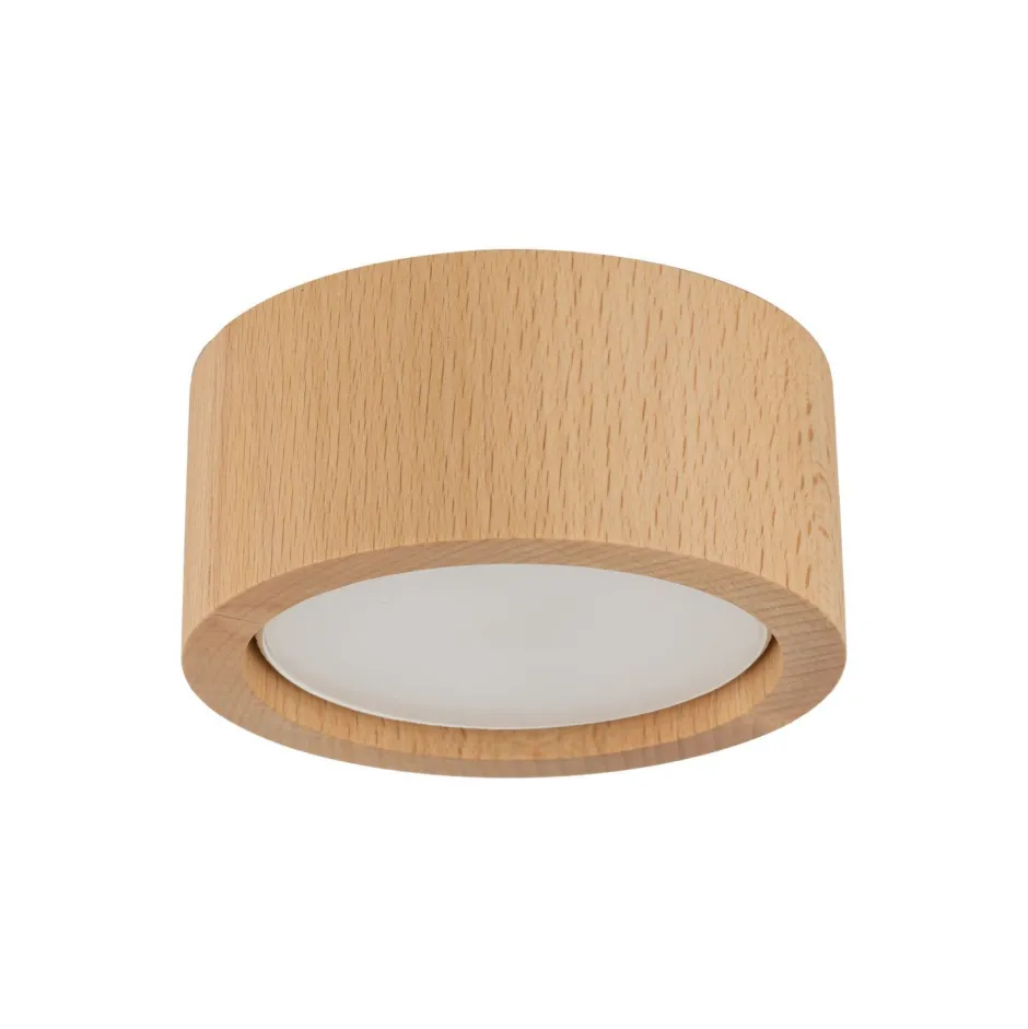 TK Lighting Deckenlampe rund Ø 9,5 cm H: 4,5 cm Aufputz GX53 Holz< Metall Lampen|Holzlampen