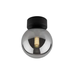 Glaslampen|Metall Lampen*TK Lighting Deckenlampe rund Ø 12 cm H: 15 cm klein Rauchglas G9 Kugel