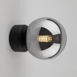 Glaslampen|Metall Lampen*TK Lighting Deckenlampe rund Ø 12 cm H: 15 cm klein Rauchglas G9 Kugel