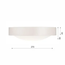 Deckenleuchten|Flurlampen*Lamkur Deckenlampe rund Ø 27 cm Holz Glas blendarm Weiß