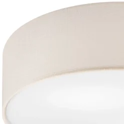 Lamkur Deckenlampe rund Ø 45 cm Modern Stoffschirm Creme 2x E27< Stofflampen|Esszimmer Lampen