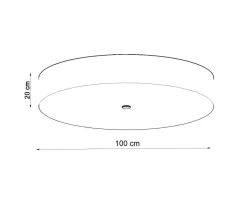 Sollux Deckenlampe rund Ø 100 cm Schwarz blendarm 6x E27 ZIROLI< Wohnzimmerlampen|Stofflampen