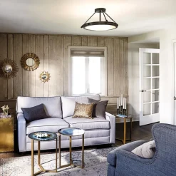 Elstead Deckenlampe rund Ø 55,8 cm Schwarz Weiß 4x E14 Metall Glas< Deckenleuchten|Flurlampen