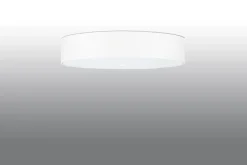 Sollux Deckenlampe rund Ø 50 cm Weiß Stoff Glas blendarm 5x E27< Deckenleuchten|Flurlampen