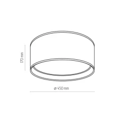 TK Lighting Deckenlampe rund Ø 45 cm Weiß Gold blendarm Stoffschirm< Deckenleuchten|Flurlampen