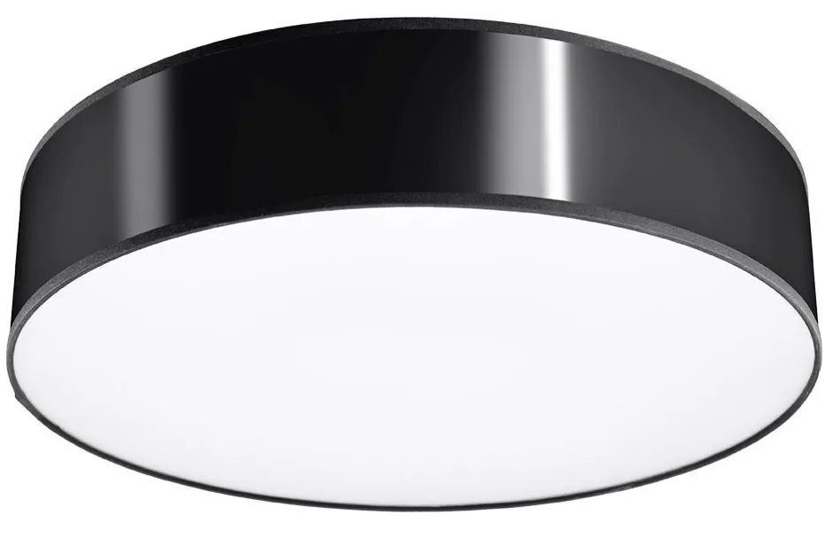 Sollux Deckenlampe rund flach Ø 55 cm blendarm 4x E27 Schwarz< Deckenleuchten|Flurlampen