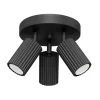 Flurlampen|Wohnzimmerlampen*Sollux Deckenlampe rund 3-flammig GU10 Schwarz Ø 19,5 cm klein Modern