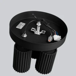 Flurlampen|Wohnzimmerlampen*Sollux Deckenlampe rund 3-flammig GU10 Schwarz Ø 19,5 cm klein Modern