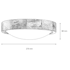 Lamkur Deckenlampe rund Holz Glas Schirm Ø27cm Wohnzimmer< Holzlampen|Moderne Lampen