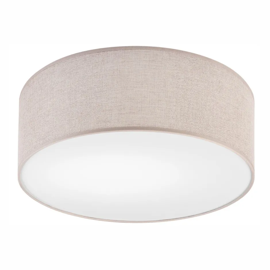 Lamkur Deckenlampe rund Stoff blendarm E27 Ø 35 cm flach WALTER< Deckenleuchten|Flurlampen