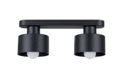 Deckenleuchten|Flurlampen*Sollux Deckenlampe Schwarz 34 cm lang Metall 2-flammig E27