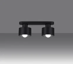 Deckenleuchten|Flurlampen*Sollux Deckenlampe Schwarz 34 cm lang Metall 2-flammig E27