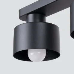 Deckenleuchten|Flurlampen*Sollux Deckenlampe Schwarz 34 cm lang Metall 2-flammig E27