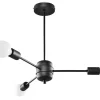 Sollux Deckenlampe Schwarz 3-flammig Ø 61 cm Metall CENZI< Deckenleuchten|Wohnzimmerlampen