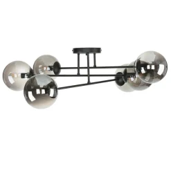 Glaslampen|Retro Lampen*Emibig Deckenlampe Schwarz Graphit E14 Glas Metall