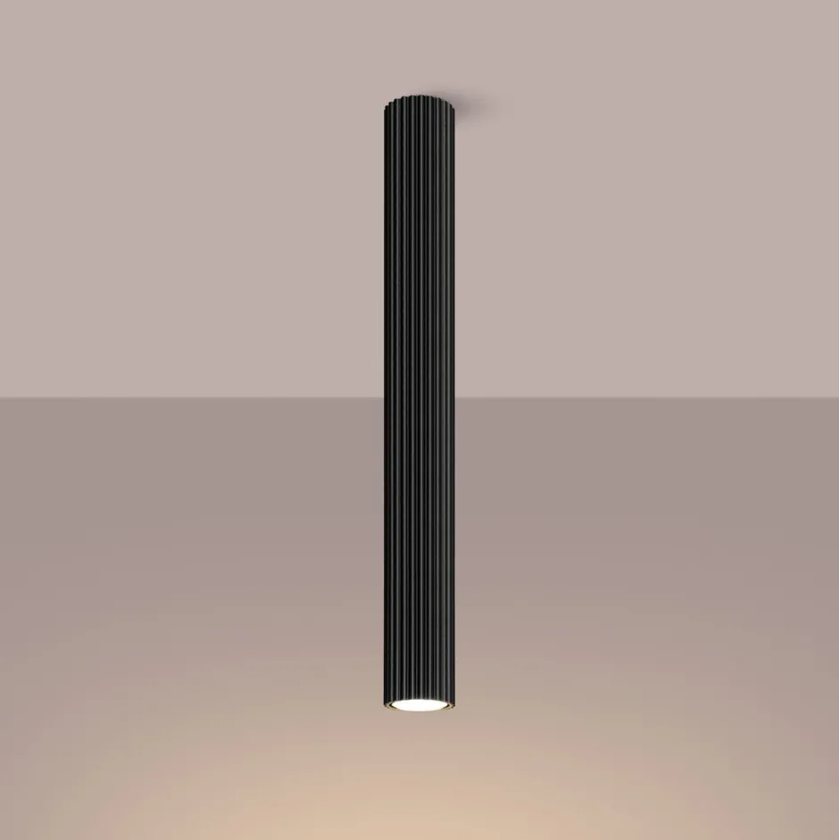 Wohnzimmerlampen|Küchenlampen*Sollux Deckenlampe Schwarz GU10 H: 60 cm Ø 6,5 cm schmal Aufputz