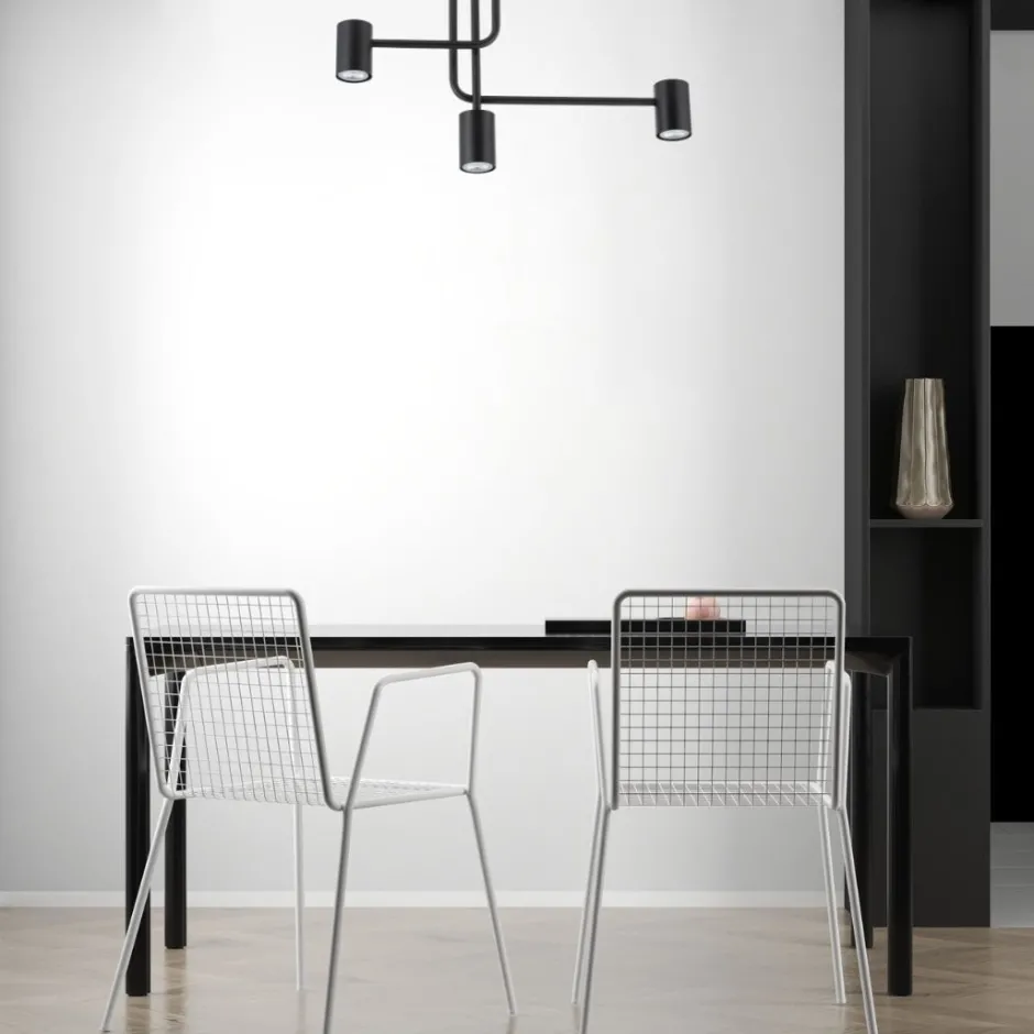 Sigma Deckenlampe Schwarz Metall GU10 Beleuchtung akzentuiert< Deckenleuchten|Esszimmer Lampen