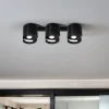 Emibig Deckenlampe Schwarz Metall Design rund 3x GU10< Deckenleuchten|Flurlampen