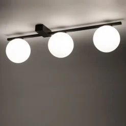 Nowodvorski Deckenlampe Schwarz Weiß 67 cm lang 3-flammig G9 Glas< Deckenleuchten|Flurlampen