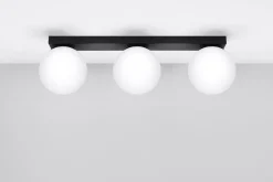 Sollux Deckenlampe Schwarz Weiß 3-flammig 50 cm lang RAMSI< Deckenleuchten|Flurlampen