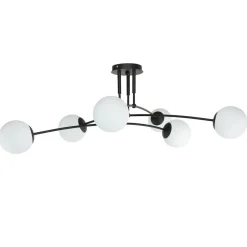 Easylight Deckenlampe Schwarz Weiß 6x E14 Modern Metall Glas< Deckenleuchten|Glaslampen