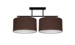 Bürolampen|Wohnzimmerlampen*Belis Deckenlampe Stoff blendarm Schwarz Braun Weiß E27 70 cm