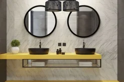 Belis Deckenlampe Stoff blendarm Schwarz Grau Muster 70 cm< Bürolampen|Wohnzimmerlampen