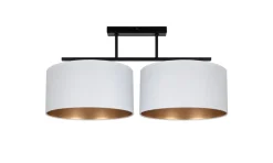 Belis Deckenlampe Stoff blendarm Schwarz Weiß Gold E27 70 cm< Flurlampen|Bürolampen