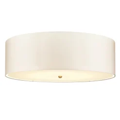 Deckenleuchten|Flurlampen*Elstead Deckenlampe Stoff Creme Messing rund VARINDA
