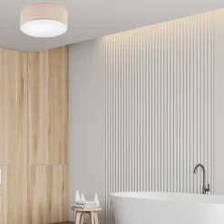 Lamkur Deckenlampe Stoff in Gold rund Ø 35 cm E27 blendarm Modern< Deckenleuchten|Flurlampen