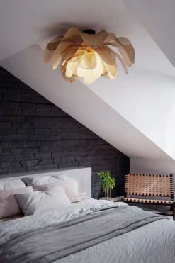 By Rydéns Deckenlampe Stoff Metall B: 80 cm biegsam in Natur E27< Deckenleuchten|Wohnzimmerlampen