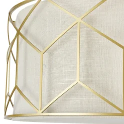 Maytoni Deckenlampe Stoff Metall E27 D: 43 cm in Gold Natur< Deckenleuchten|Flurlampen