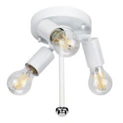 Deckenleuchten|Flurlampen*Elstead Deckenlampe Stoff rund Ø36cm Creme Chrom Modern VARINDA