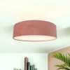 Wohnzimmerlampen|Schlafzimmer Lampen*Searchlight Deckenlampe Stoff Samt rund Ø 38 cm H: 10 cm Rosa 2x E27