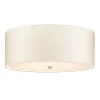 Elstead Deckenlampe Stoff Schirm in Creme Chrom rund 66 cm< Deckenleuchten|Flurlampen