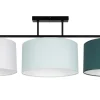 Bürolampen|Wohnzimmerlampen*Belis Deckenlampe Stoff Weiß Mint Grün E27 L:100 cm blendarm