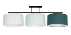 Bürolampen|Wohnzimmerlampen*Belis Deckenlampe Stoff Weiß Mint Grün E27 L:100 cm blendarm