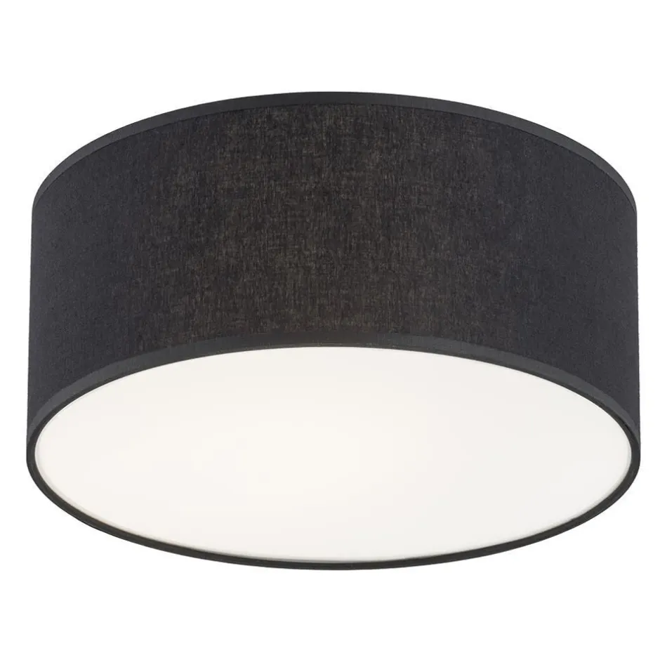 TK Lighting Deckenlampe Stoffschirm Ø31 cm rund E27 in Schwarz< Deckenleuchten|Flurlampen