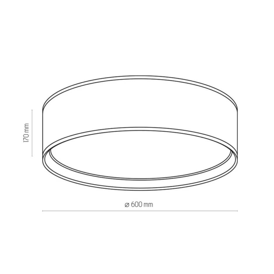 Stofflampen|Moderne Lampen*TK Lighting Deckenlampe Stoffschirm Schwarz Gold rund Ø 60 cm groß