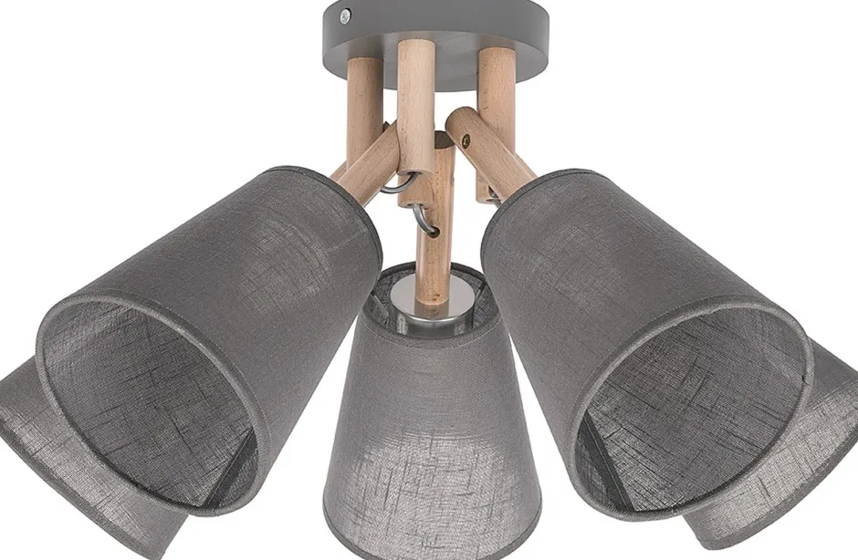 Moderne Lampen|Wohnzimmerlampen*TK Lighting Deckenlampe VAIO Grau 5-flmg