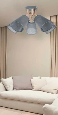 Moderne Lampen|Wohnzimmerlampen*TK Lighting Deckenlampe VAIO Grau 5-flmg