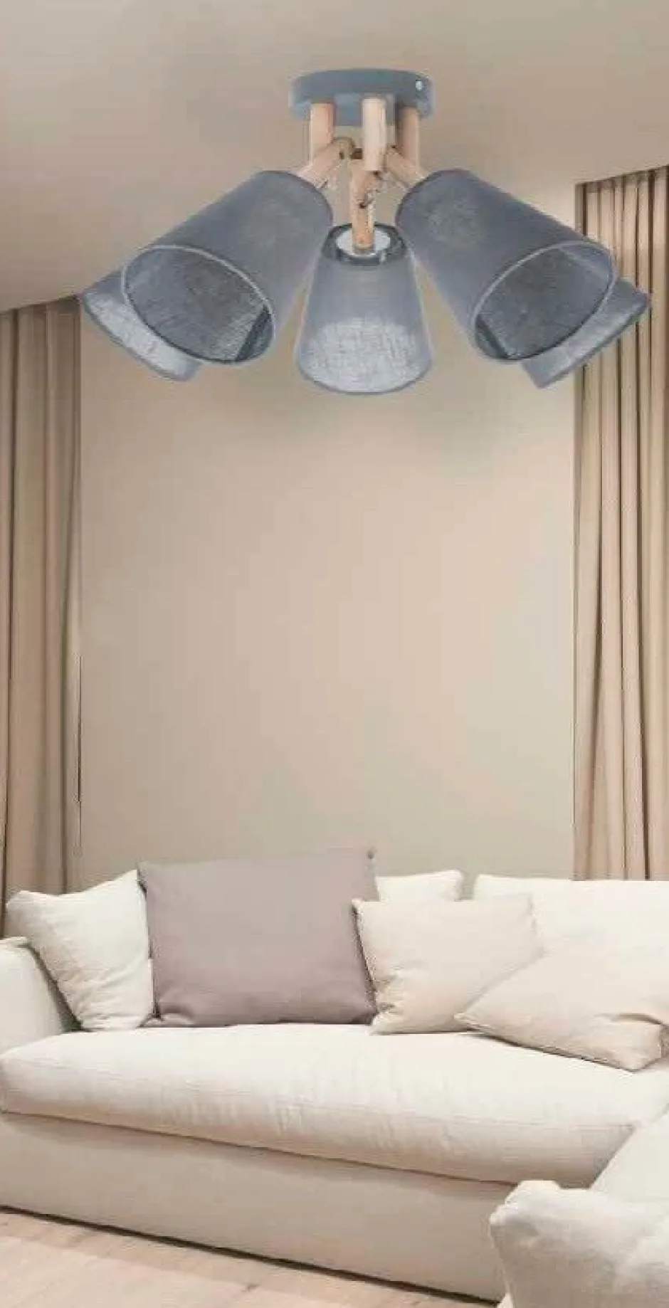 Moderne Lampen|Wohnzimmerlampen*TK Lighting Deckenlampe VAIO Grau 5-flmg