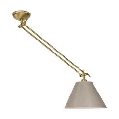 Giovanni Battista Deckenlampe verstellbar Messing Stoff in Bronze Beige E27< Deckenleuchten|Schlafzimmer Lampen