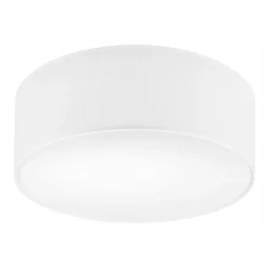 Lamkur Deckenlampe Weiß Ø 35 cm rund flach Stoff blendarm E27< Deckenleuchten|Flurlampen