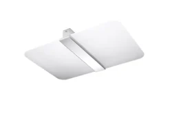 Sollux Deckenlampe Weiß Chrom Glas Metall blendarm flach< Flurlampen|Bürolampen