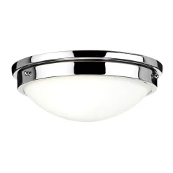 Deckenleuchten|Flurlampen*Elstead Deckenlampe Weiß Chrom rund Ø32cm E27 Glas Metall